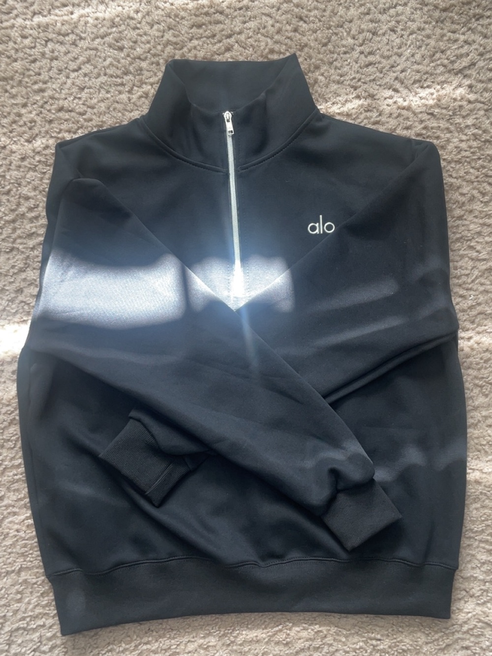 ALO Men Quartet Zip 1/4 Size Small Black New